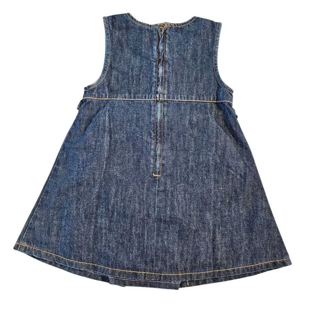 Gymboree Denim Dress Size 3T Blue Best Friends 100% Cotton Jumper Y2K Deadstock
